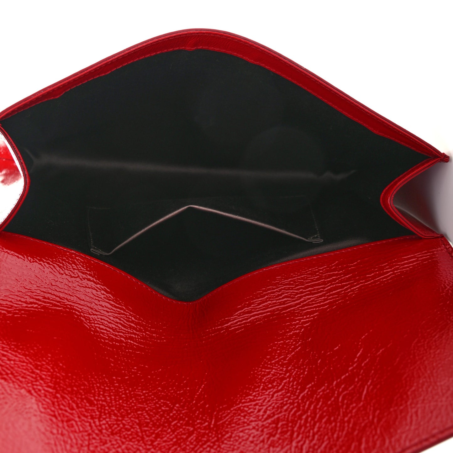 Textured Patent Monogram Large Belle De Jour Clutch Red