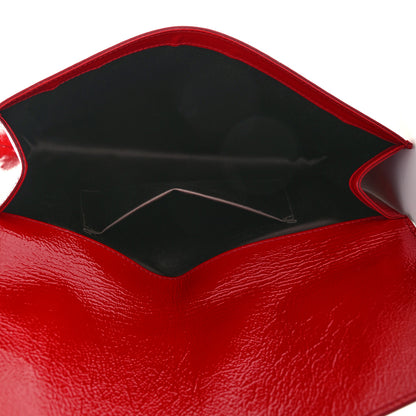 Saint Laurent Textured Patent Monogram Large Belle De Jour Clutch Red 4 of 5