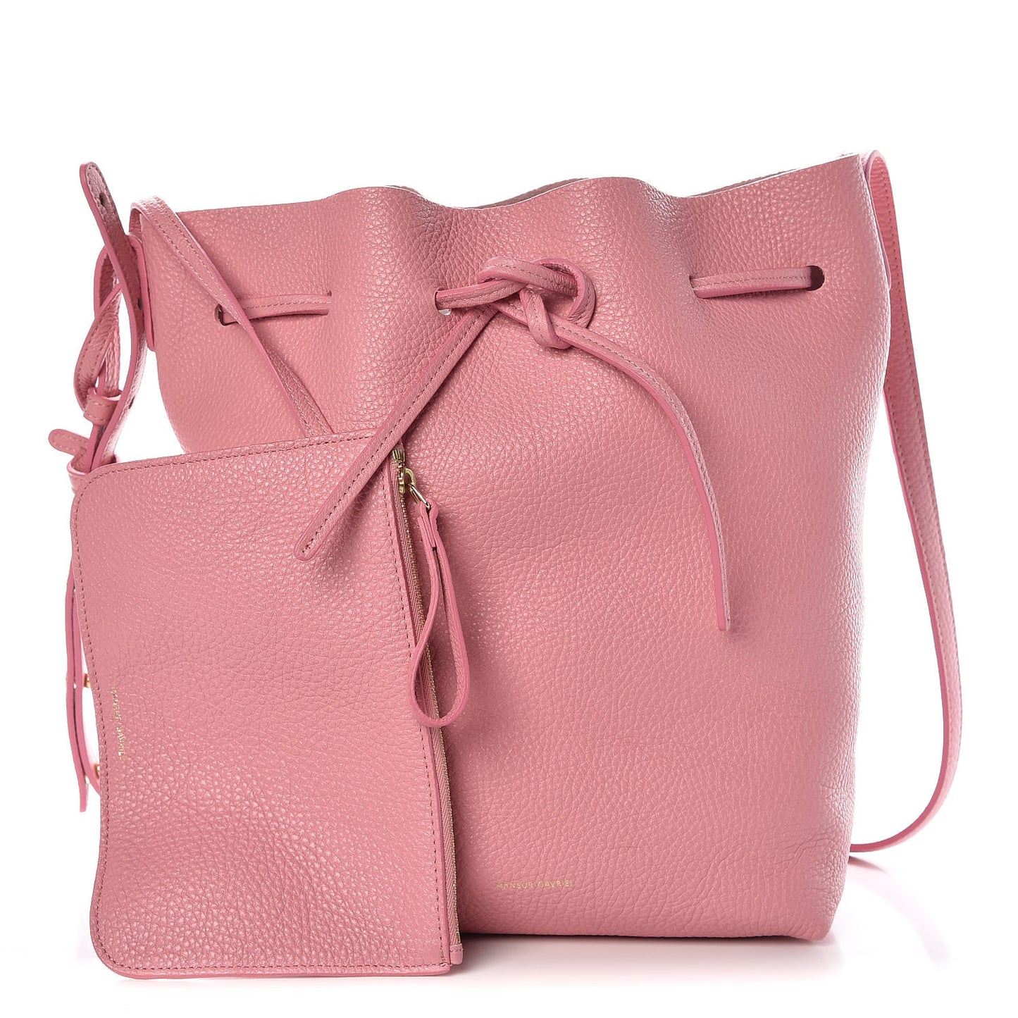 Tumbled Calfskin Bucket Bag Blush