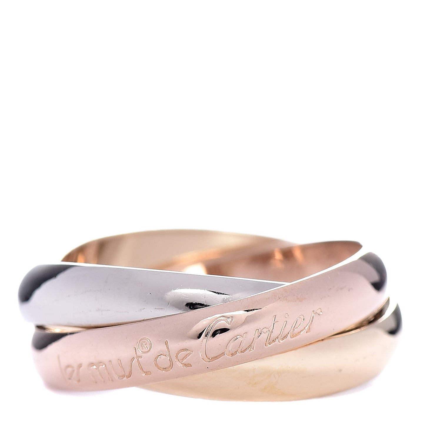 18K Pink Yellow White Gold Classic Les Must De Trinity Ring 54 6.75