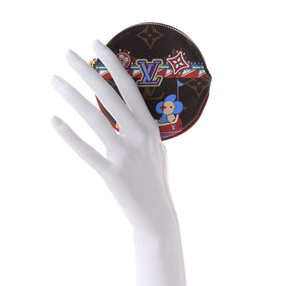 Louis Vuitton Monogram 2020 Christmas Animation Bumper Cars Round Coin Purse Coquelicot 2 of 7