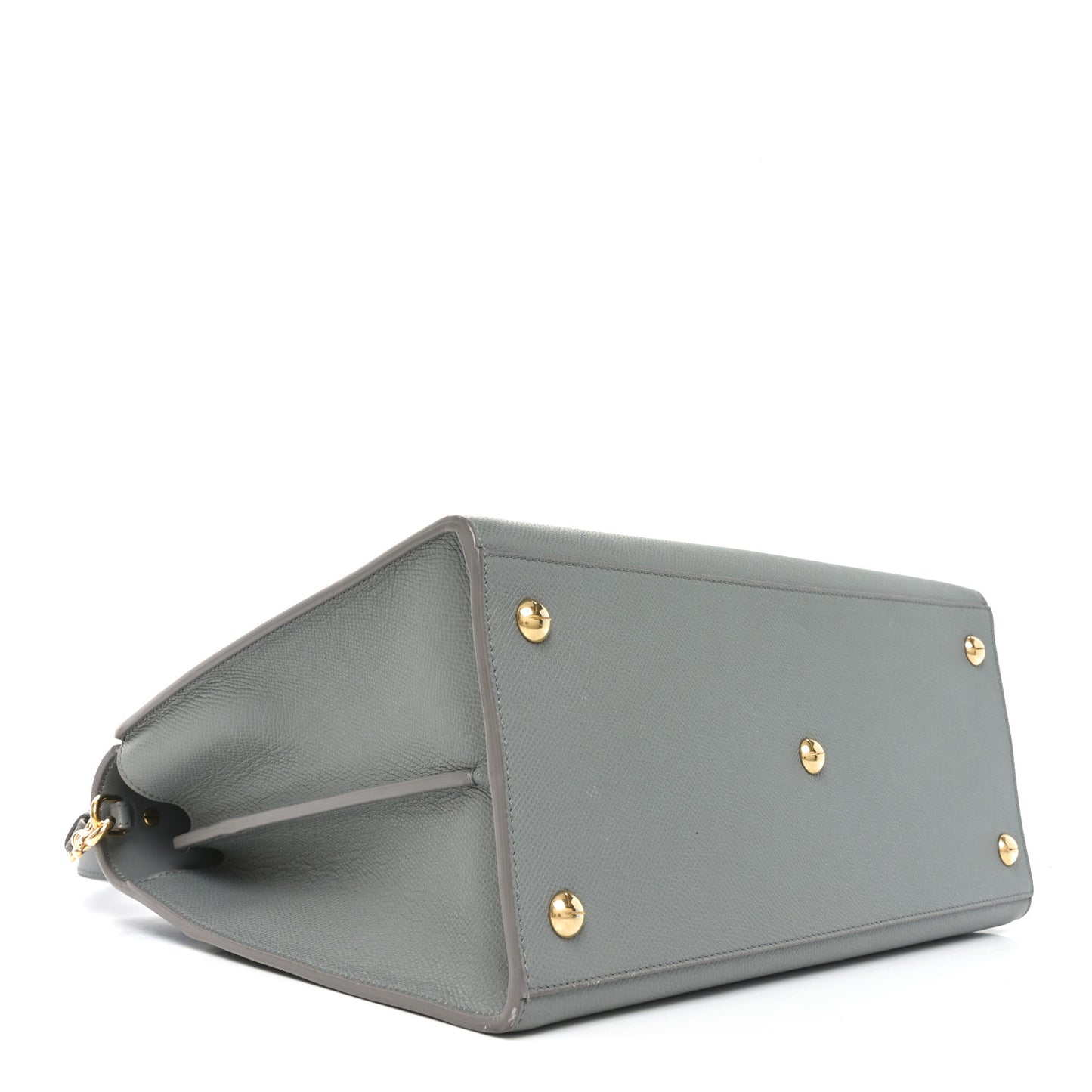 Grained Calfskin Large St. Honore Tote Grey Stone