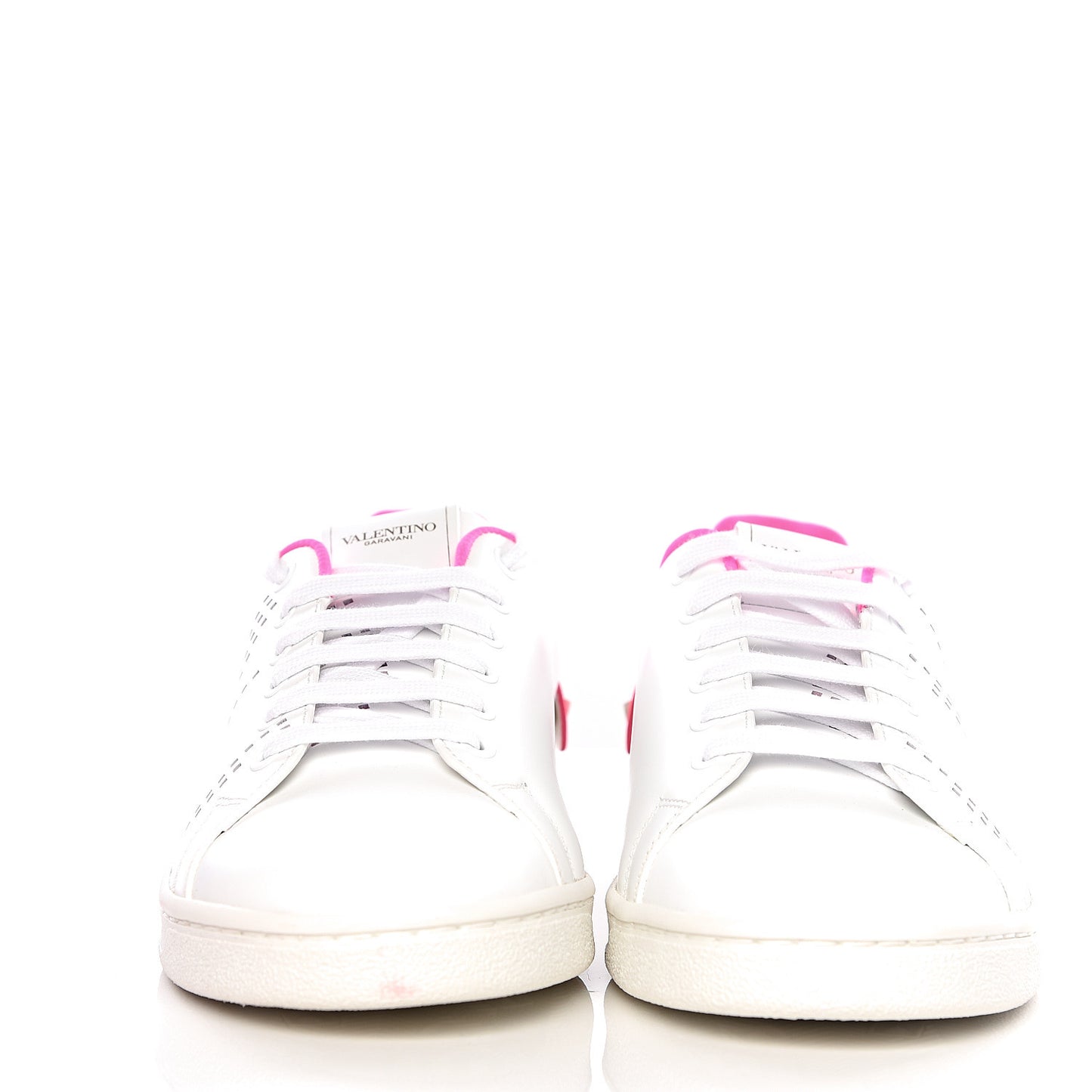 Calfskin Womens Backnet Sneakers 39 White Fuchsia
