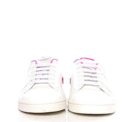 Valentino Garavani Calfskin Womens Backnet Sneakers 39 White Fuchsia 2 of 9