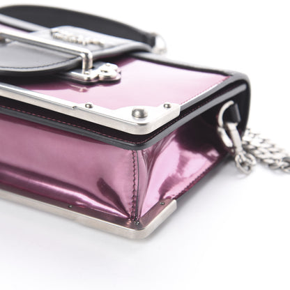 Prada Metallic Vitello Saffiano Cahier Bag Ferro Black 6 of 7