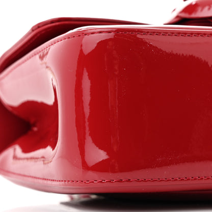 Chanel Patent Calfskin Small Camellia Flap Red 9 of 11