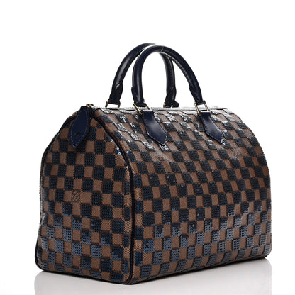 Louis Vuitton Damier Paillettes Speedy 30 Blue 3 of 8