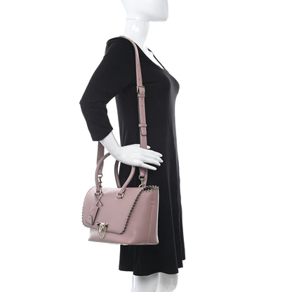 Valentino Garavani Calfskin Groumette Small Demilune Double Handle Satchel Lipstick 2 of 19
