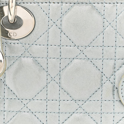 Christian Dior Metallic Lambskin Cannage Mini Lady Dior Light Blue 7 of 16