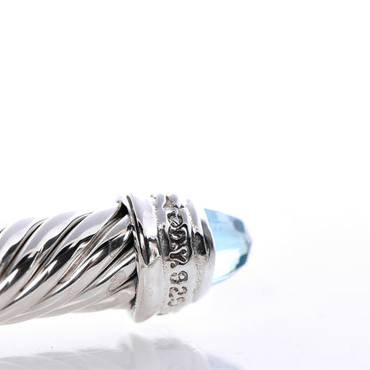 David Yurman Sterling Silver Diamond Blue Topaz 5mm Cable Classics Bracelet 4 of 6