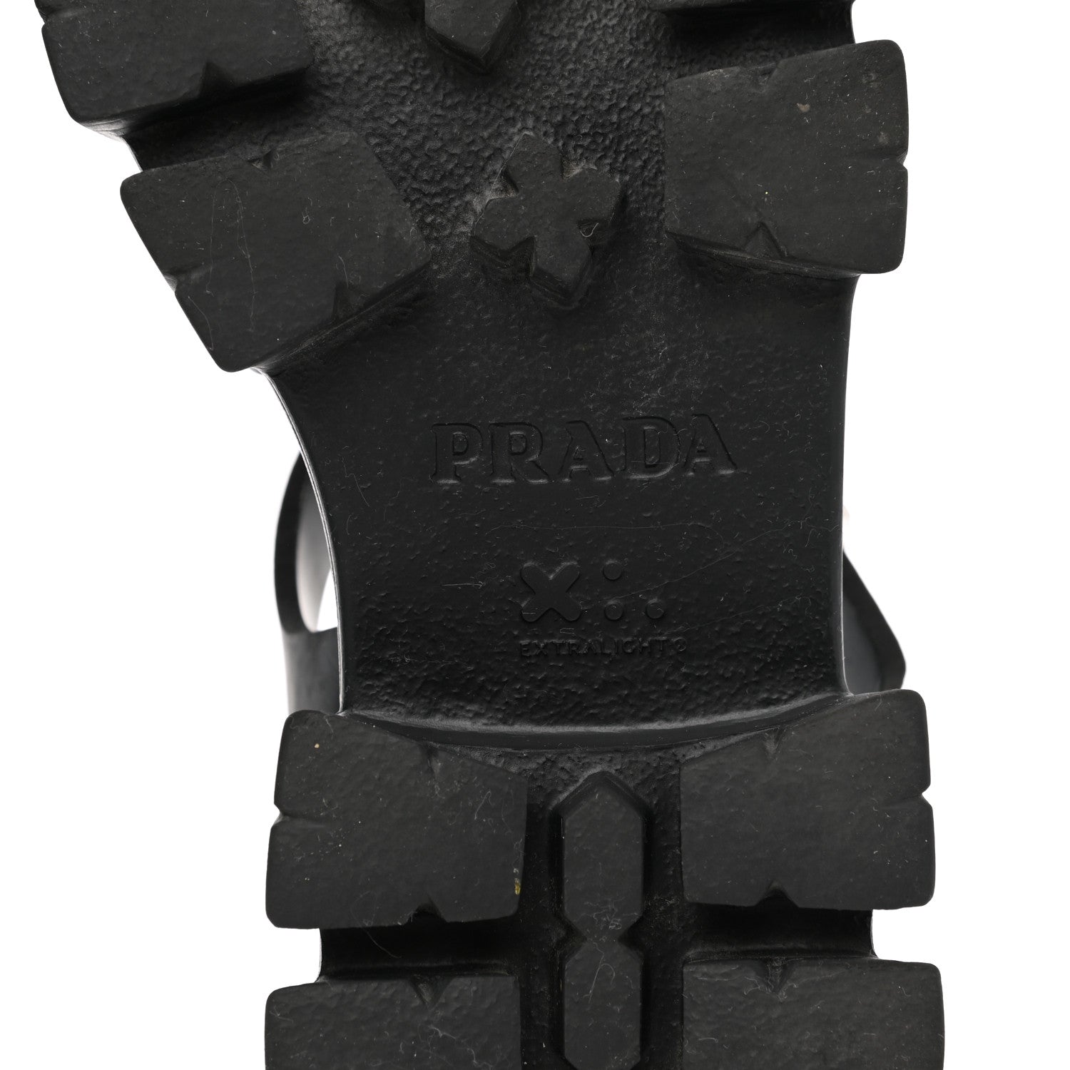 Prada Foam Rubber Triangle Logo Monolith 55mm Cage Sandals 38 Black 6 of 7