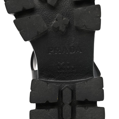 Prada Foam Rubber Triangle Logo Monolith 55mm Cage Sandals 38 Black 6 of 7