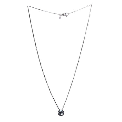 David Yurman Sterling Silver Blue Topaz 8mm Chatelaine Pendant Necklace 3 of 7