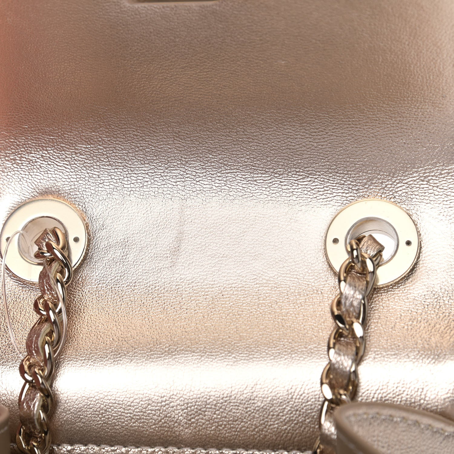 Chanel Metallic Lambskin Quilted Mini Trendy CC Clutch With Chain Gold 7 of 9