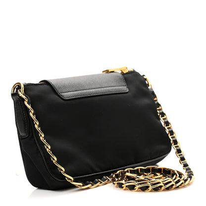 Prada Tessuto Nylon Saffiano Crossbody Bag Black 3 of 9