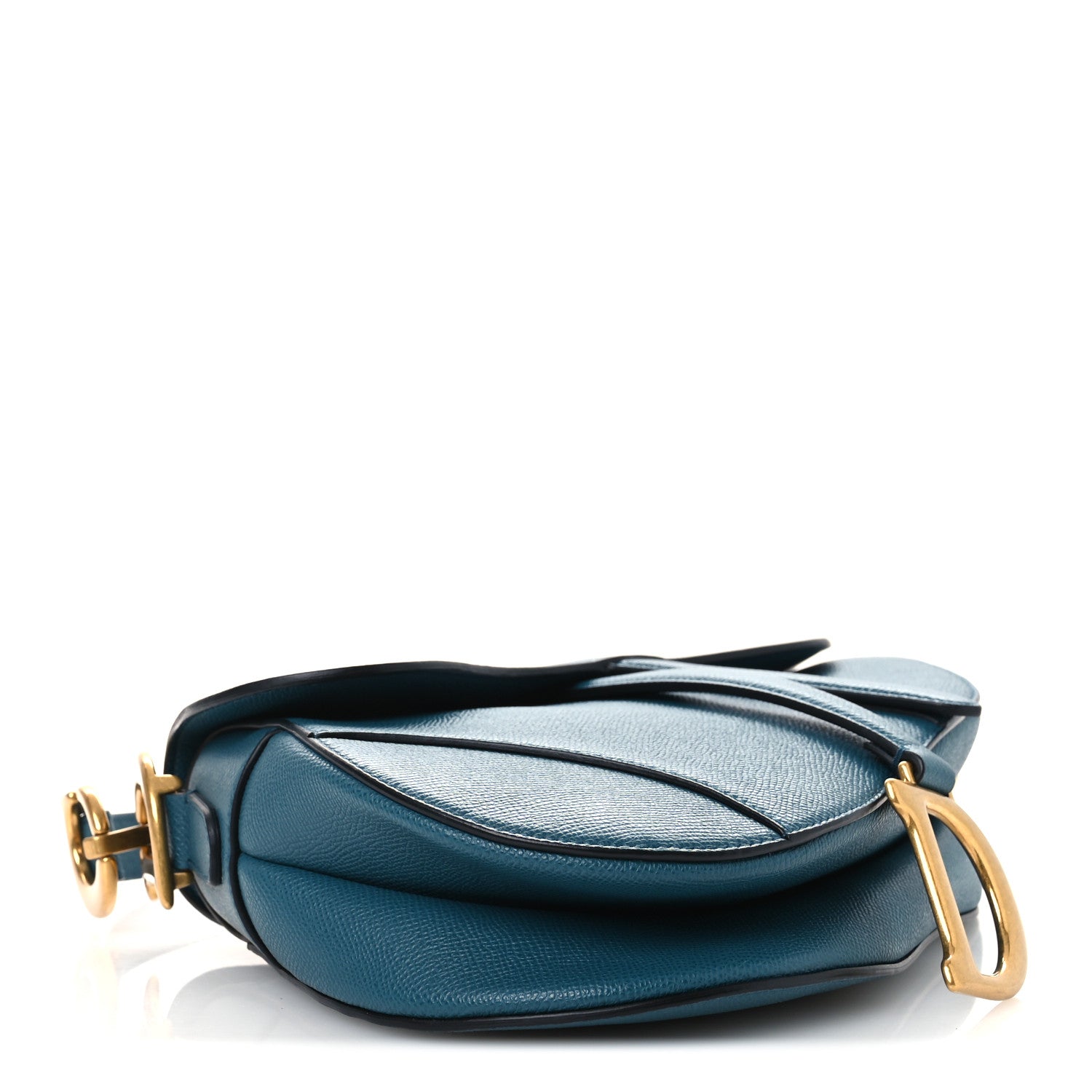 Christian Dior Grained Calfskin Saddle Bag Steel Blue 4 of 11