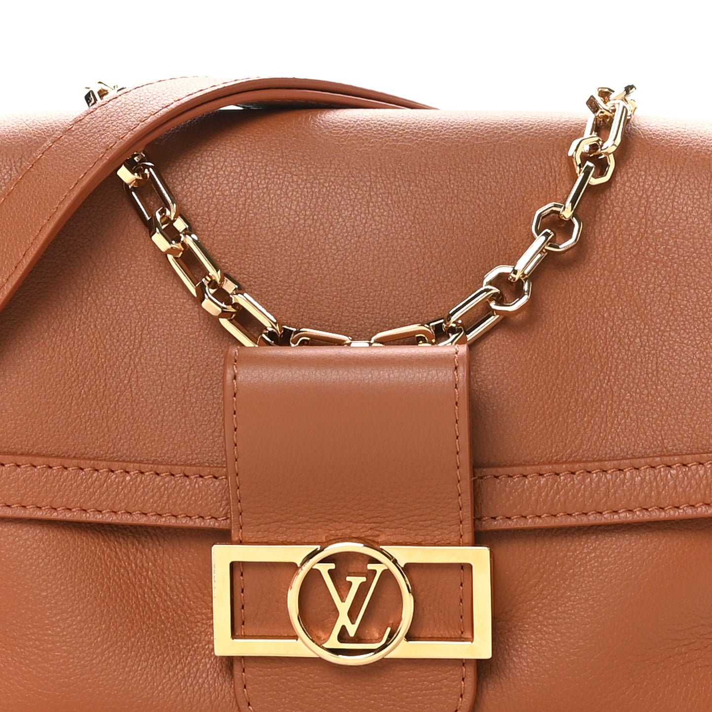 Smooth Calfskin Soft Dauphine MM Cognac