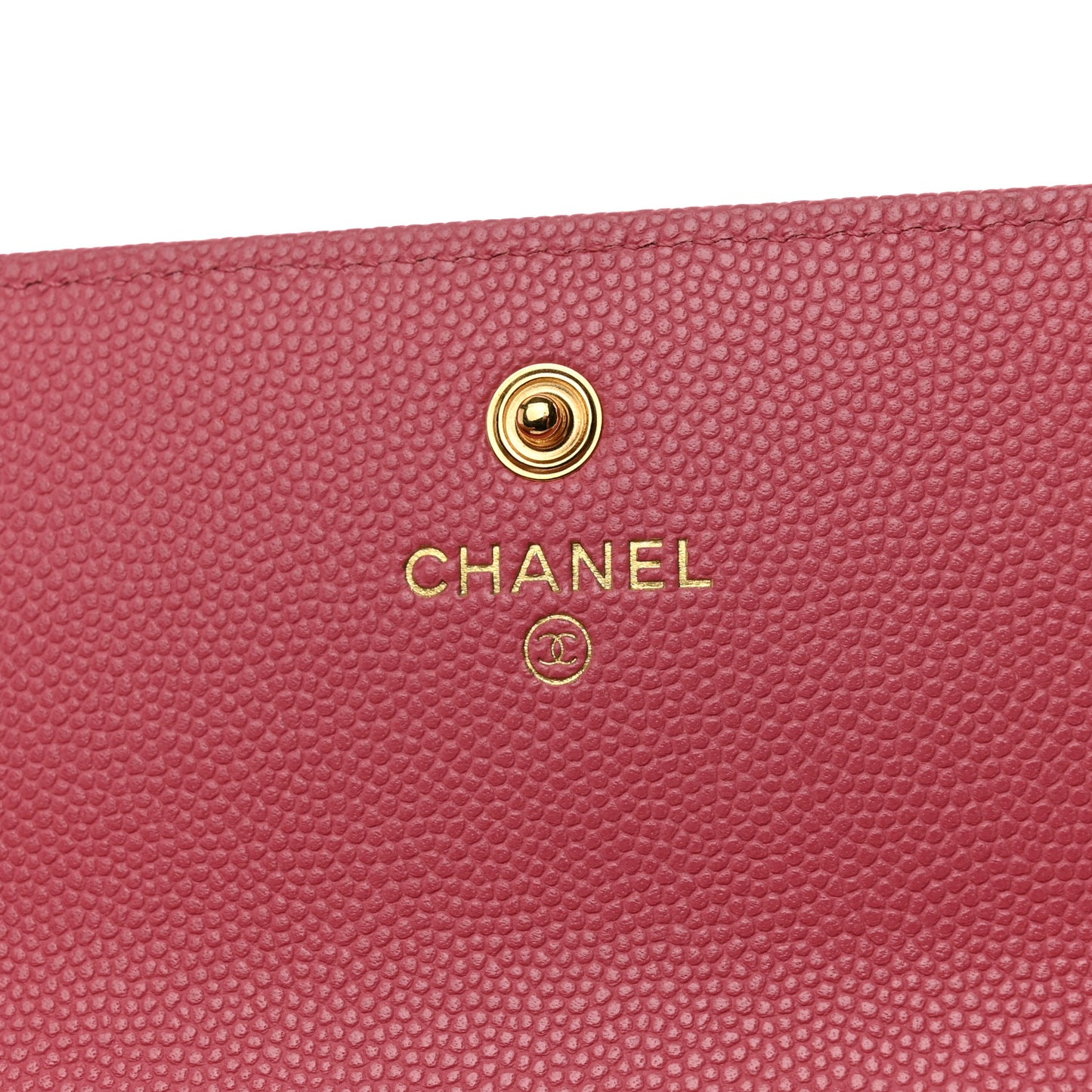 Caviar Quilted Textured CC Long Flap Wallet Pink