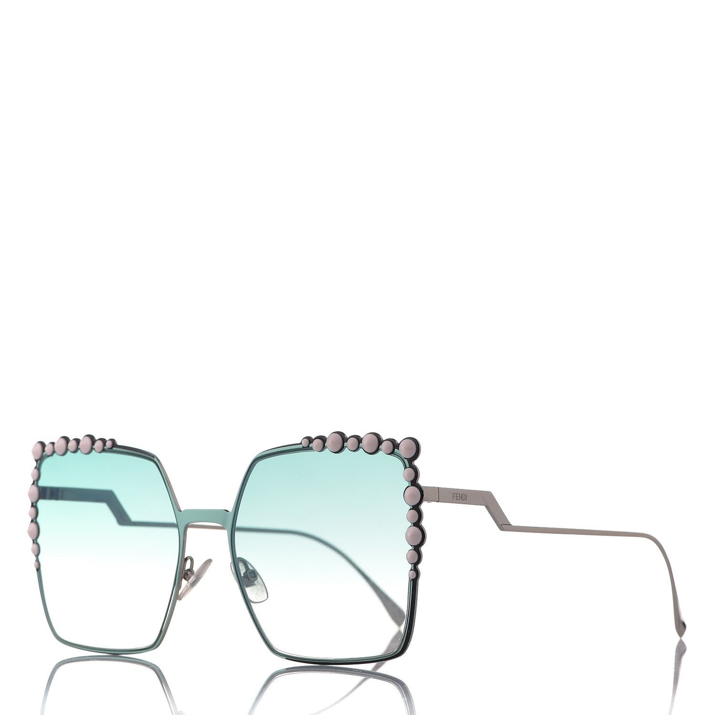 Metal Dots Square Sunglasses FF 0259/S Green Palladium