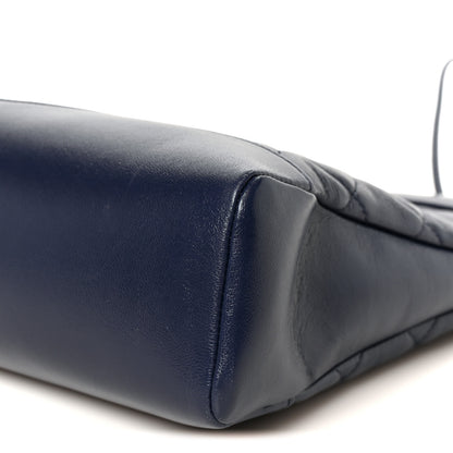 Chanel Shiny Lambskin Quilted 31 Shopping Bag Navy 10 of 10