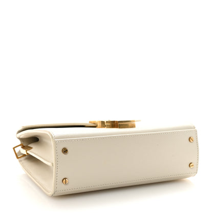 Saint Laurent Grain de Poudre Mini Classic Monogram Cassandra Top Handle Vintage White 4 of 9