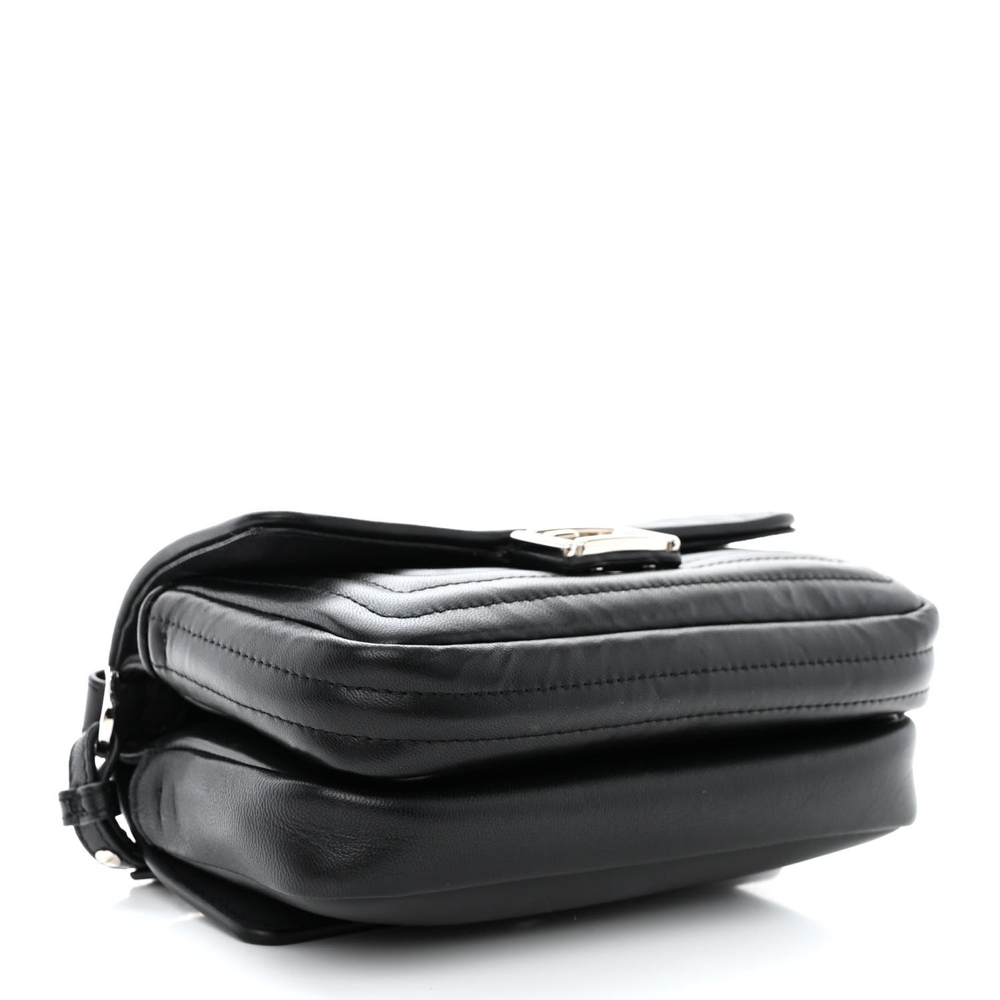 Shiny Nappa Trapuntata Micro Double Baguette Black