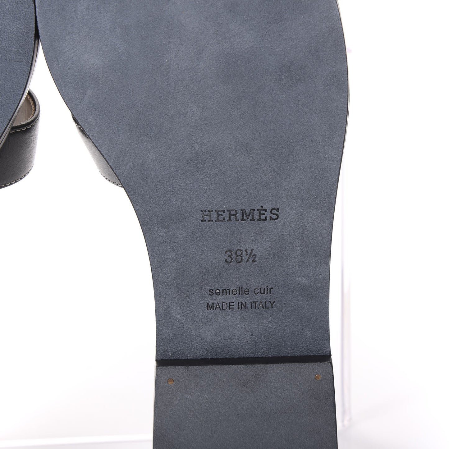 Box Calfskin Oran Sandals 38.5 Black