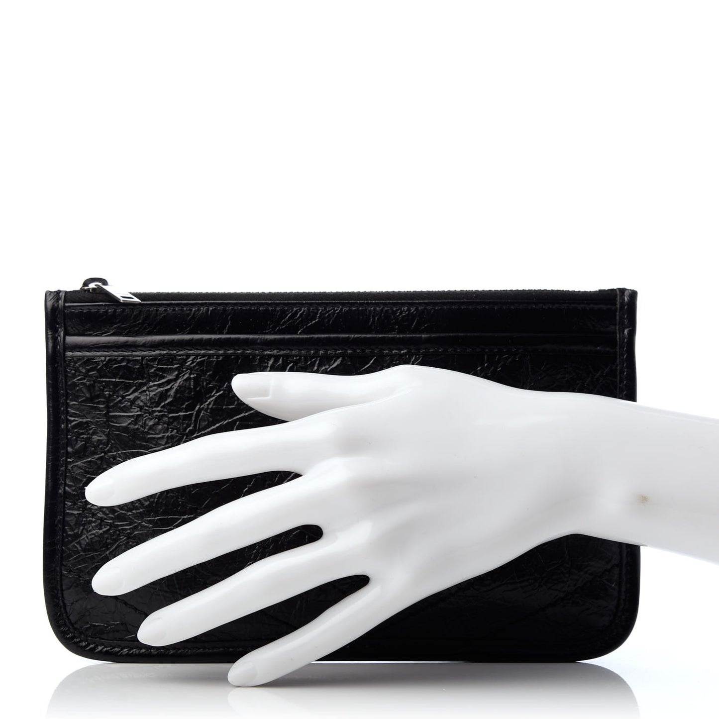Crinkled Calfskin Matelasse Monogram Niki Bill Pouch Black