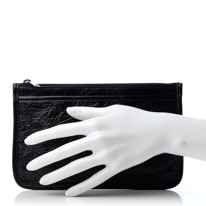 Saint Laurent Crinkled Calfskin Matelasse Monogram Niki Bill Pouch Black 2 of 7