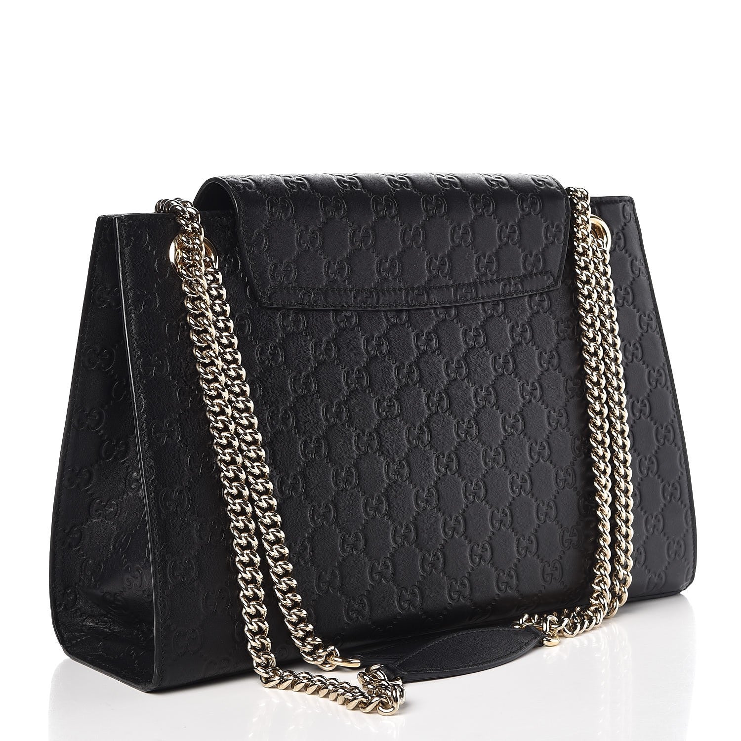 Gucci Guccissima Large Emily Chain Shoulder Bag Black 3 of 8