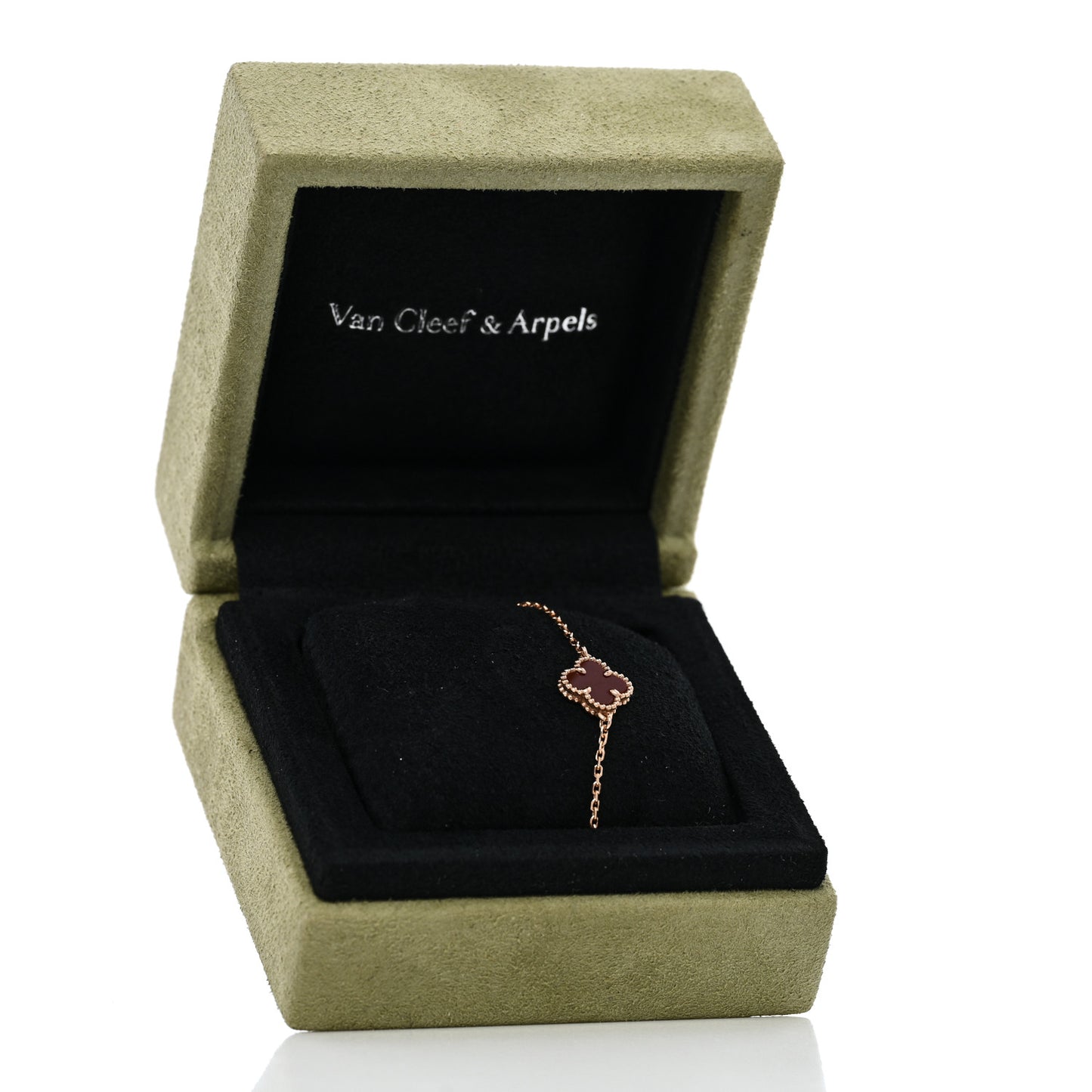 18K Rose Gold Carnelian Sweet Alhambra Bracelet