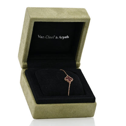 Van Cleef & Arpels 18K Rose Gold Carnelian Sweet Alhambra Bracelet 5 of 5