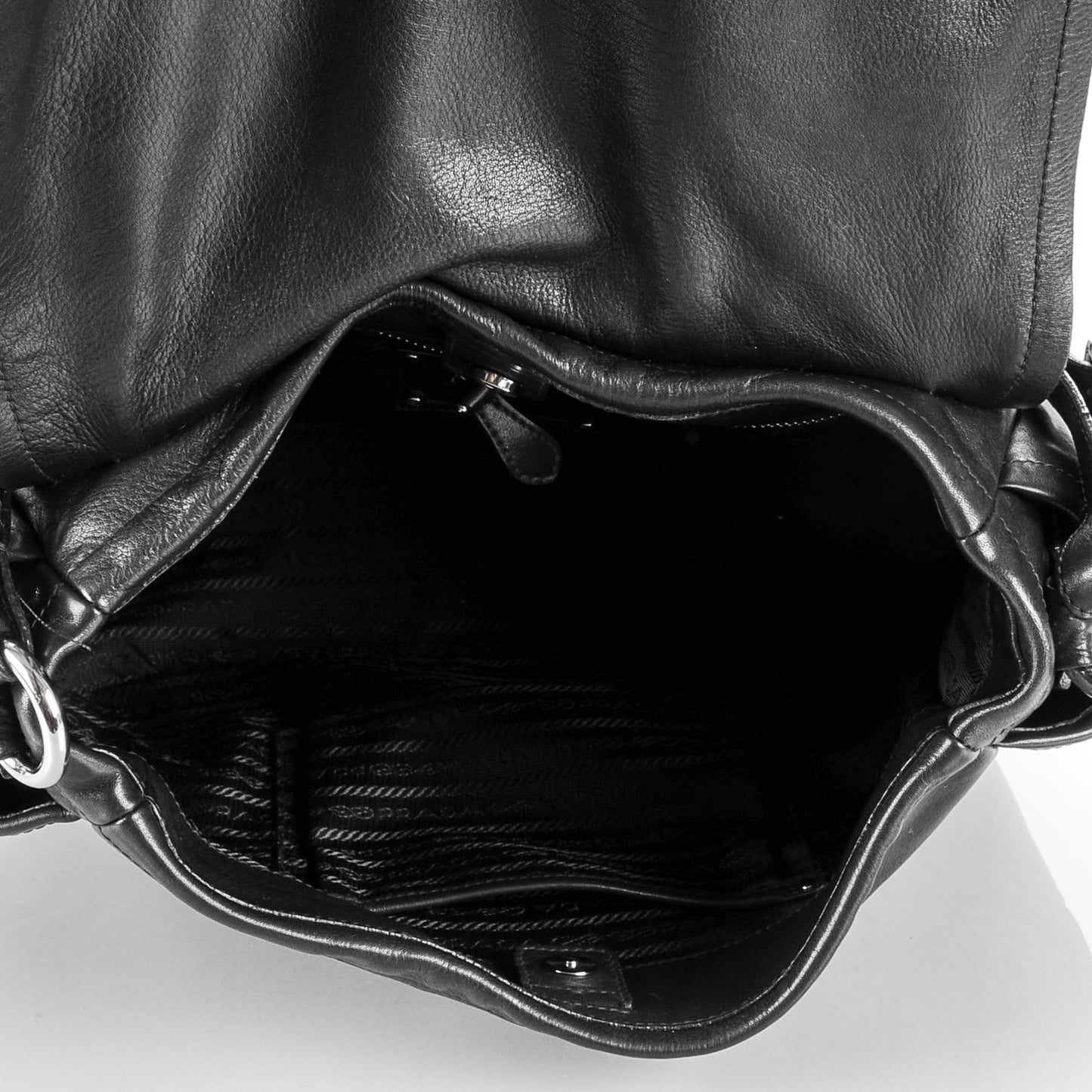 Soft Calf Flap Shoulder Bag Nero Black