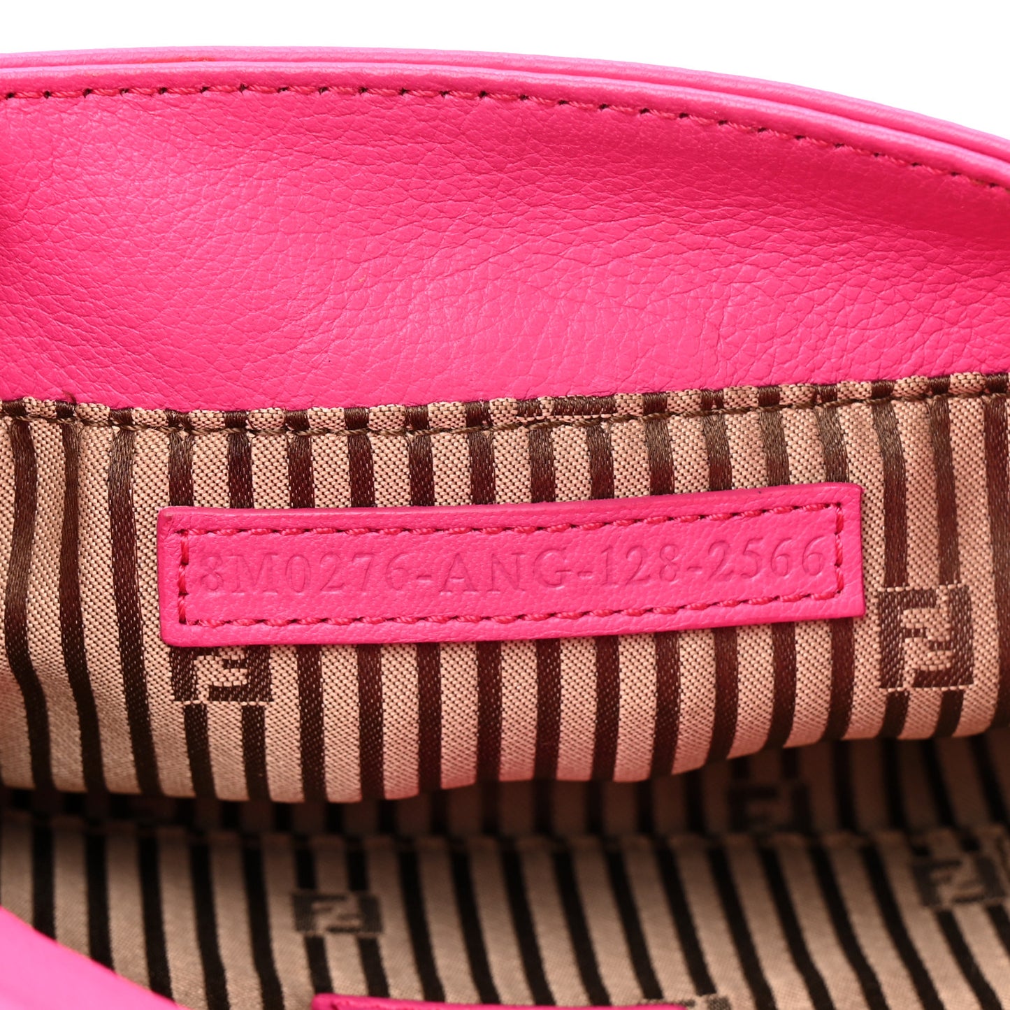 Vitello Flamingo Fendista Pouchette Crossbody Lampone