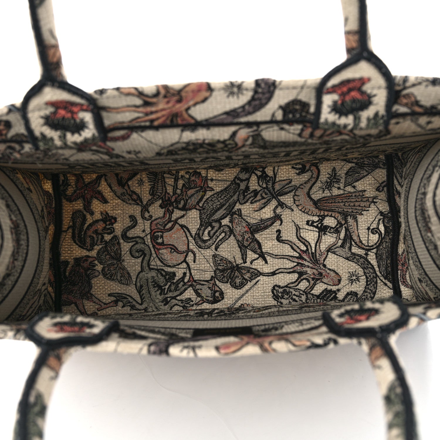 Christian Dior Canvas Embroidered Animaux Fantastiques Medium Book Tote Multicolor 5 of 10