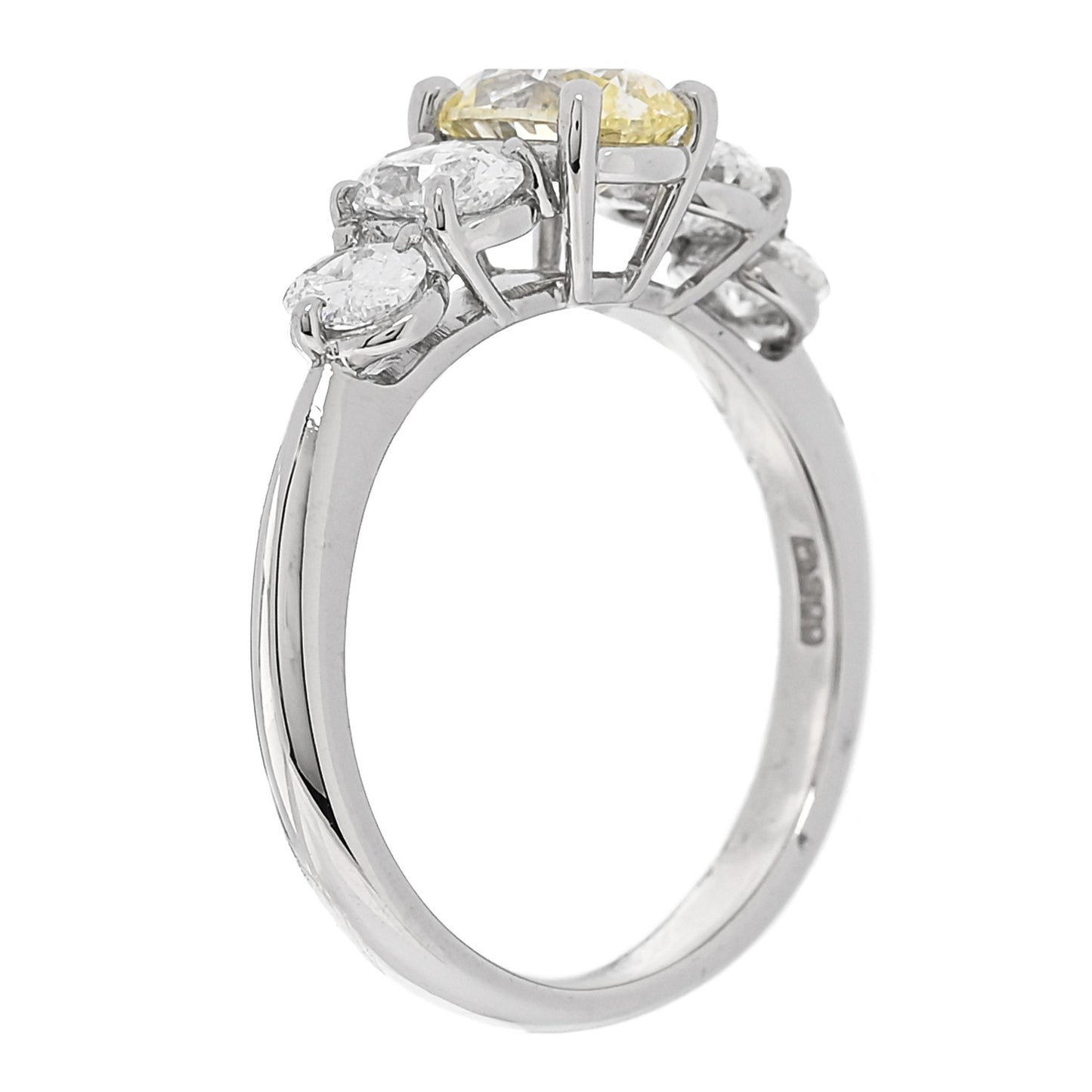Platinum Yellow Diamond 1.71ctw Five Stone Ring 51 5.75