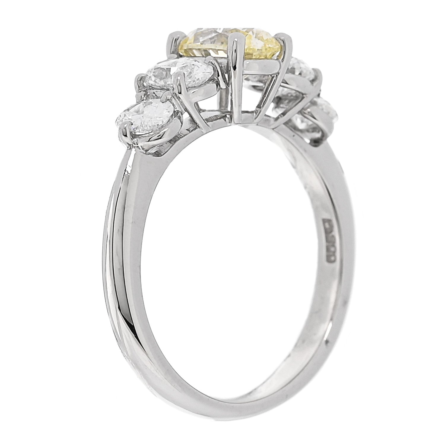 Parker & West by FASHIONPHILE Platinum Yellow Diamond 1.71ctw Five Stone Ring 51 5.75 6 of 10