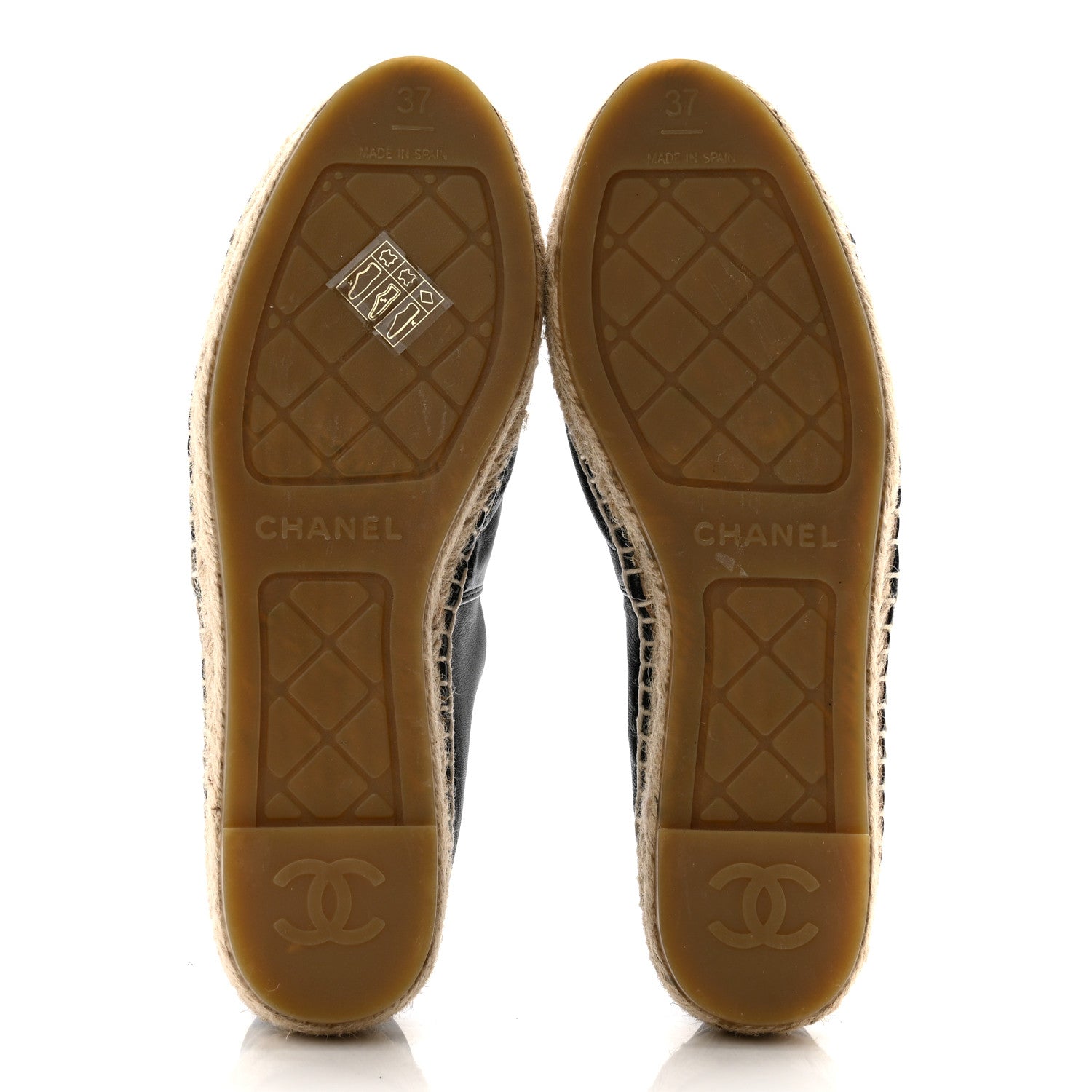 Chanel Lambskin CC Espadrilles 37 Black 5 of 10