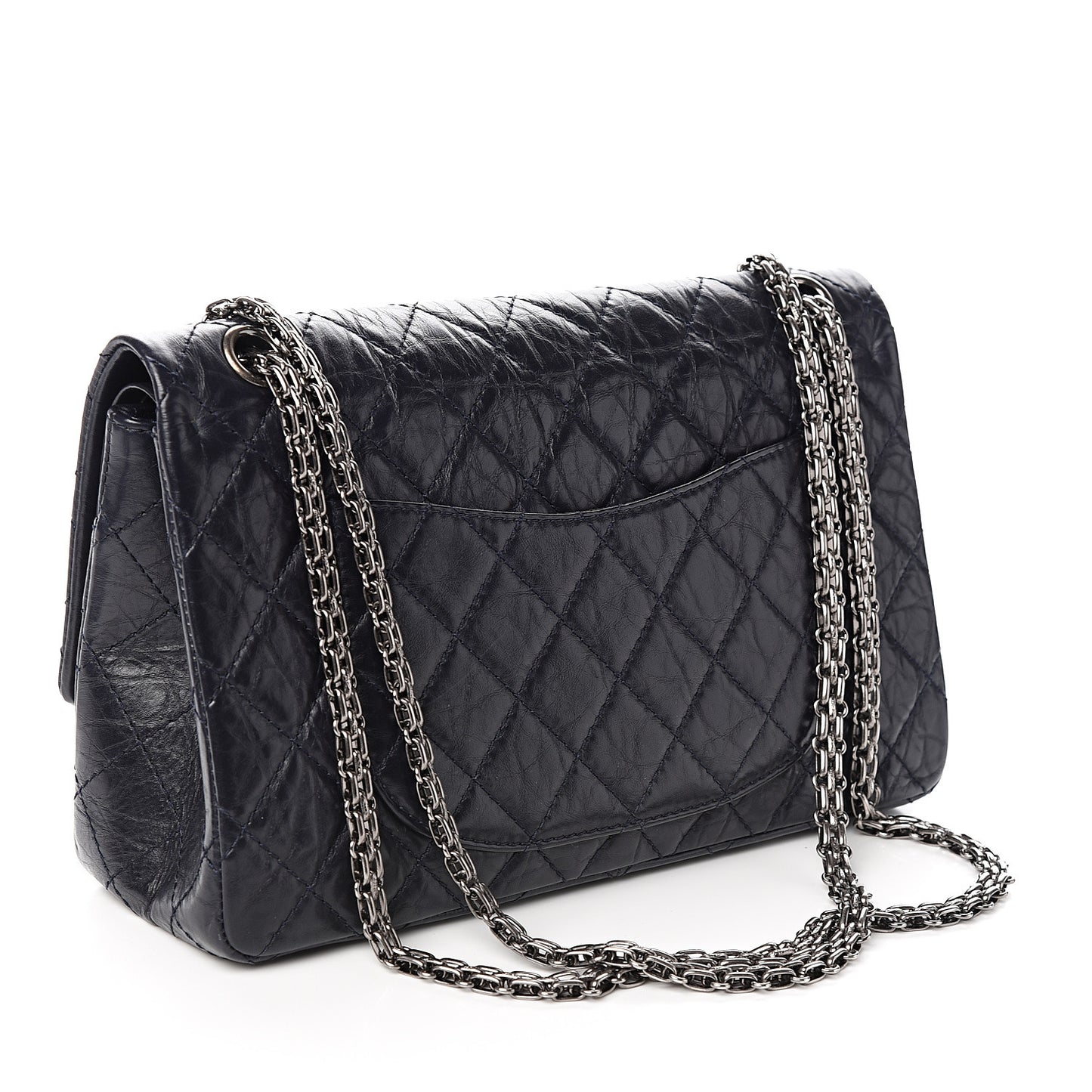 Aged Calfskin Quilted 2.55 Reissue 226 Flap Navy Blue