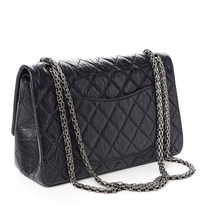 Chanel Aged Calfskin Quilted 2.55 Reissue 226 Flap Navy Blue 2 of 9