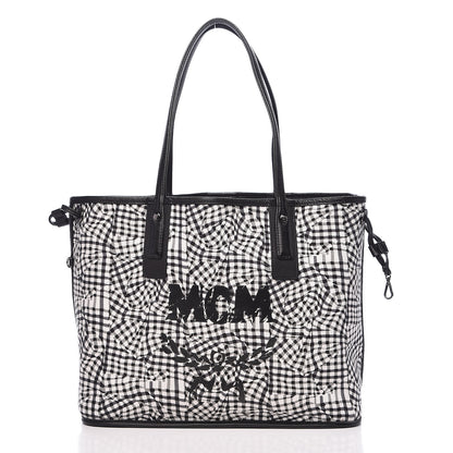 MCM Visetos Medium Liz Reversible Shopper Tote Black 6 of 16