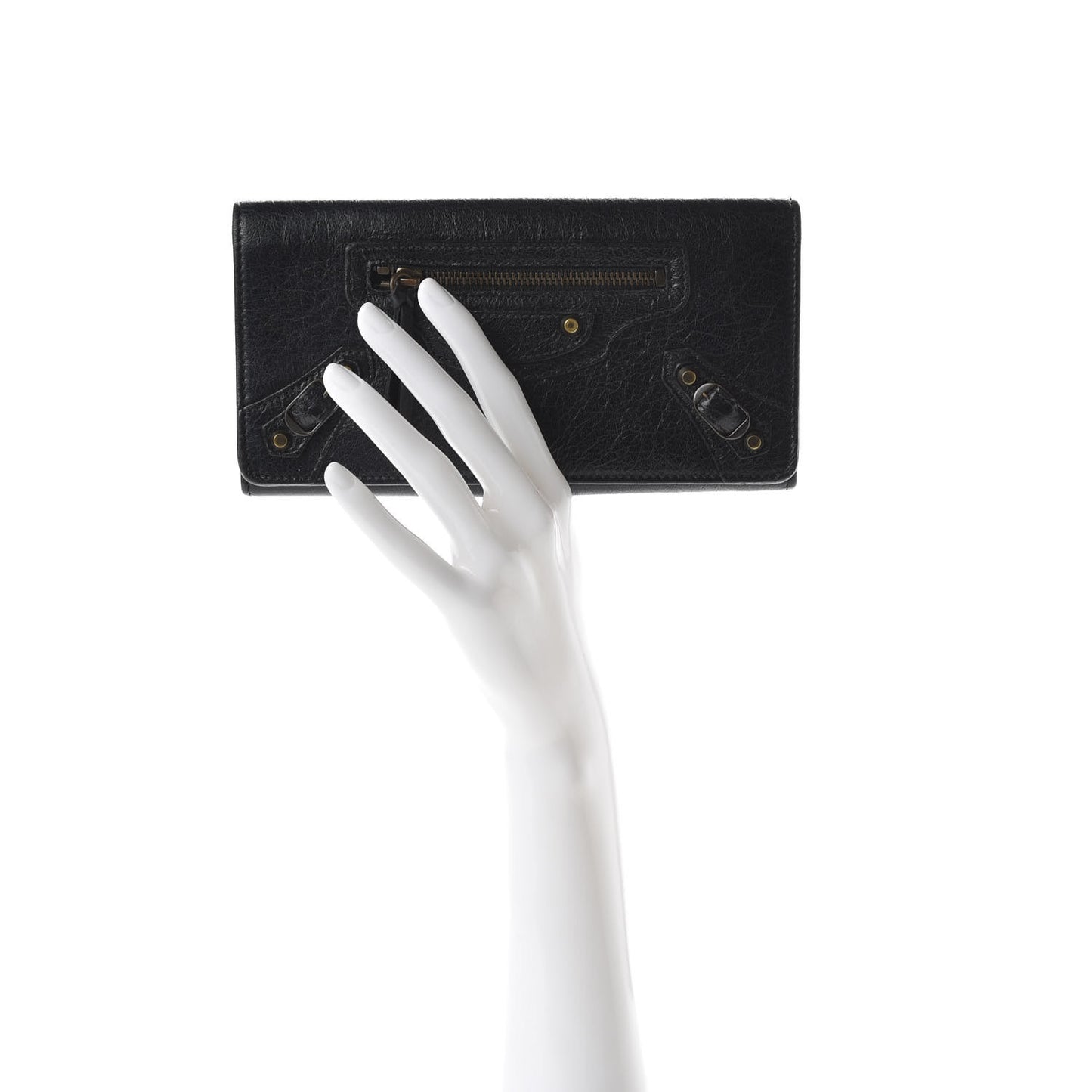 Agneau Classic Hardware Money Wallet Black