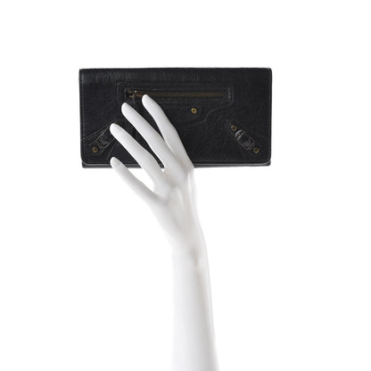 Balenciaga Agneau Classic Hardware Money Wallet Black 2 of 6