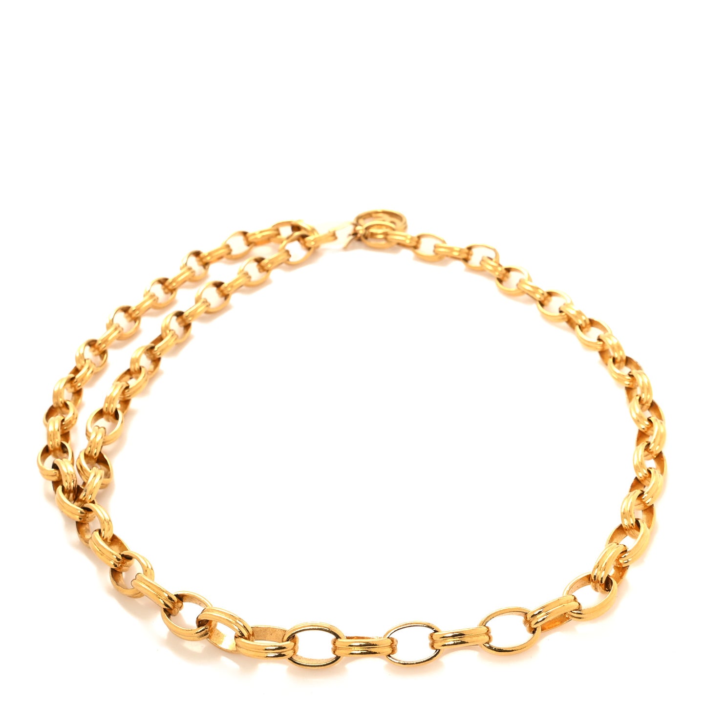 Metal Chain CC Medallion Belt Gold