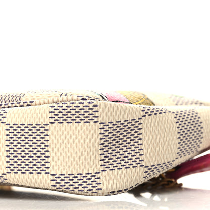 Louis Vuitton Damier Azur 2021 Christmas Animation Hollywood Mini Pochette Accessories Fuchsia 10 of 11