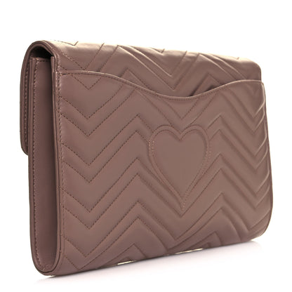 Gucci Calfskin Matelasse GG Marmont Clutch Porcelain Rose 3 of 10