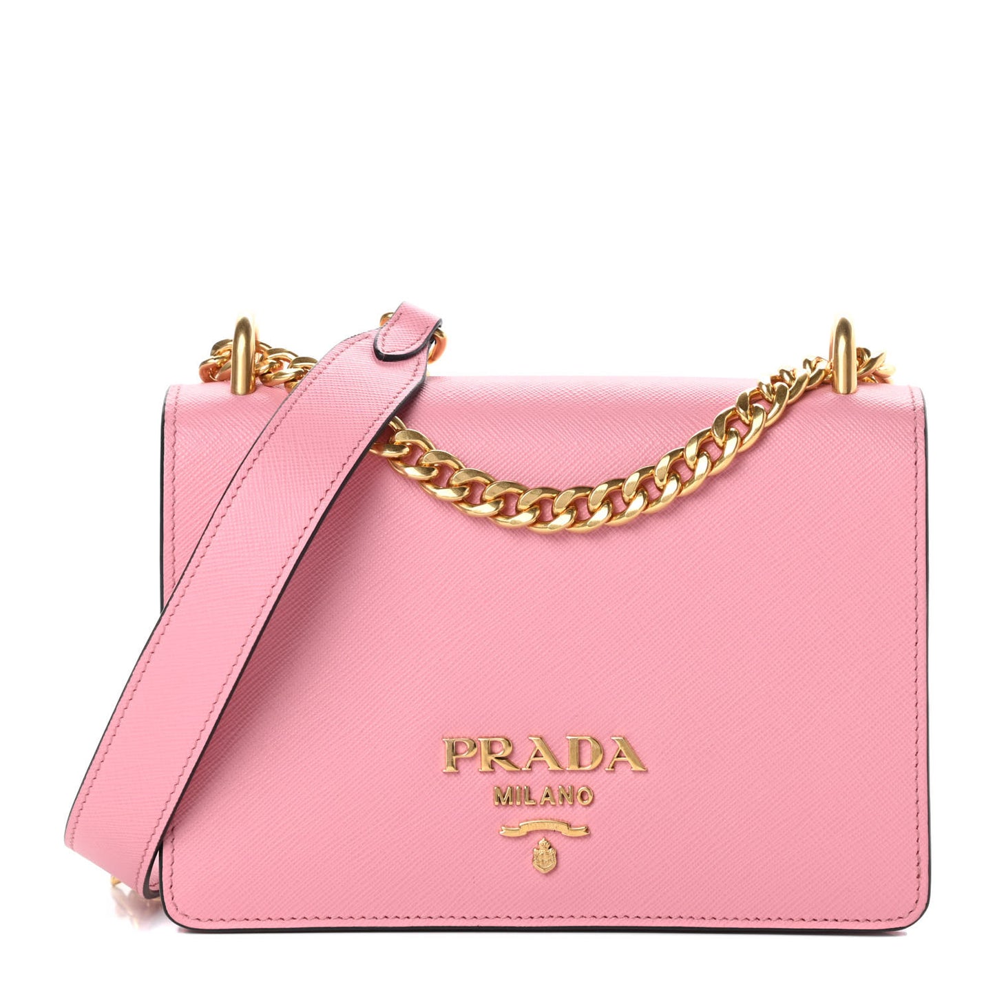 Saffiano Soft Calfskin Chain Crossbody Bag Petalo
