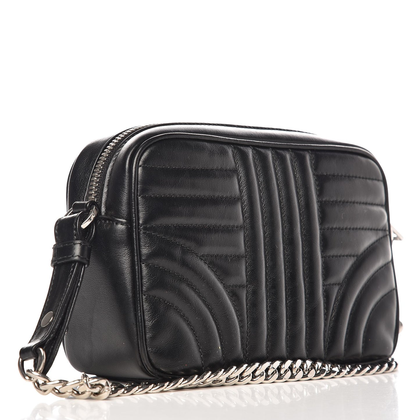 Soft Calfskin Diagramme Crossbody Bag Black