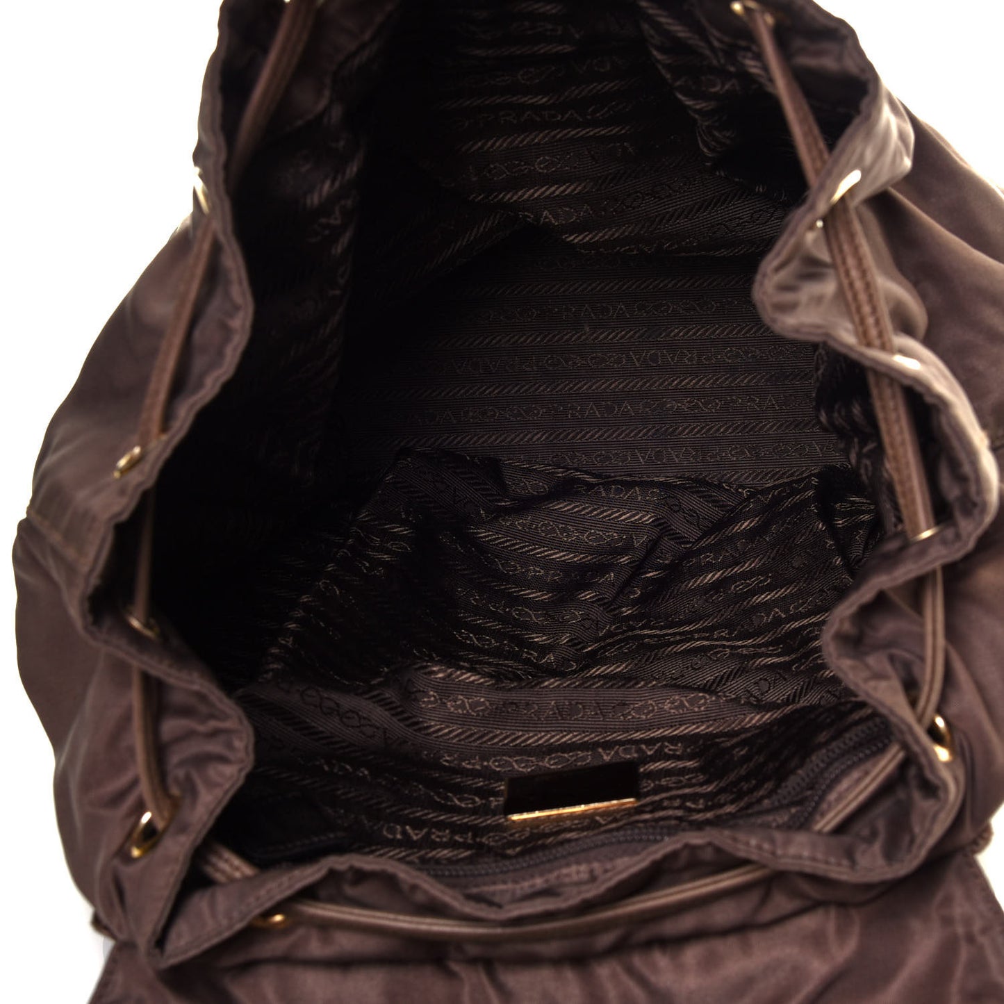 Tessuto Nylon Chain Backpack Brown