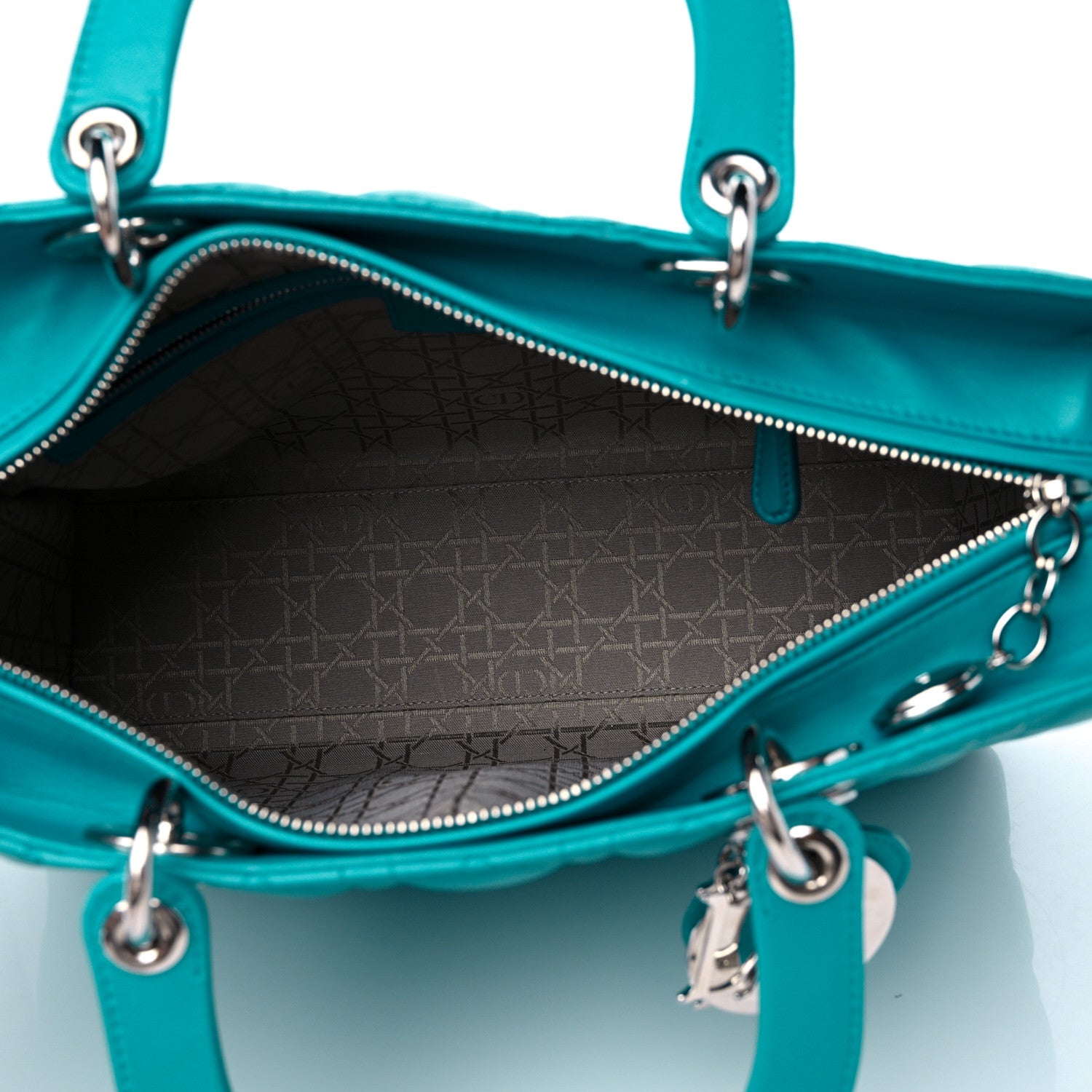 Christian Dior Lambskin Cannage Large Lady Dior Turquoise 4 of 13